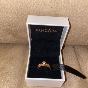 Rose gold princess crown ring - pandora